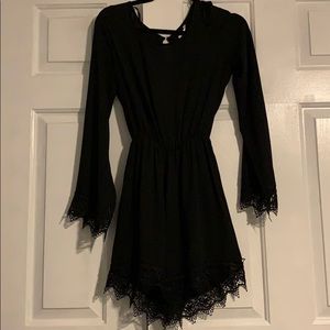 Long sleeve lace hem romper